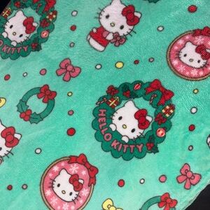 Hello Kitty Festive Green and Red Blanket